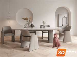 Dining Table Set Skp Files